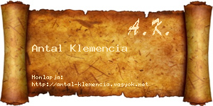 Antal Klemencia névjegykártya